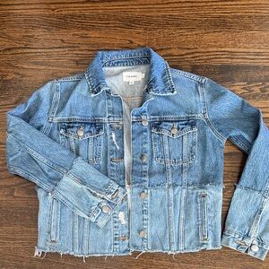 Frame Denim Distressed Light Blue Jean Jacket